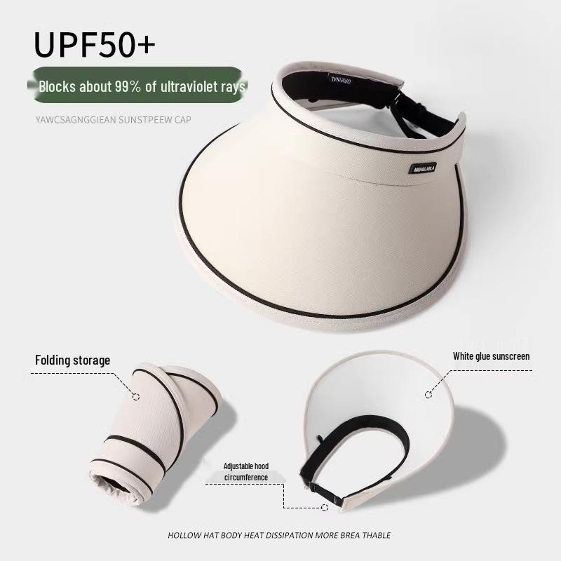 Women's Foldable Sun Hat with UV Protection and Open Top