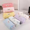 Cotton Bow Makeup Bag Pen Case For Girls With Large Capacity And Cute Storage