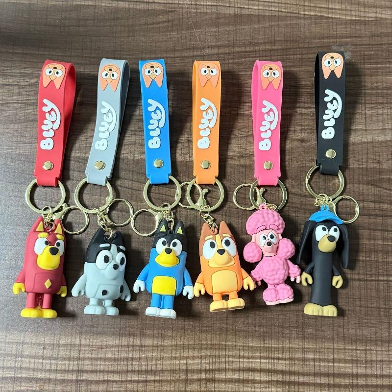 Bluey Cartoon Sleutelhanger Schattige PVC Poppenhanger Creatieve Hanger Dames Tas Hanger Meisje Verjaardagscadeau Kerstcadeau