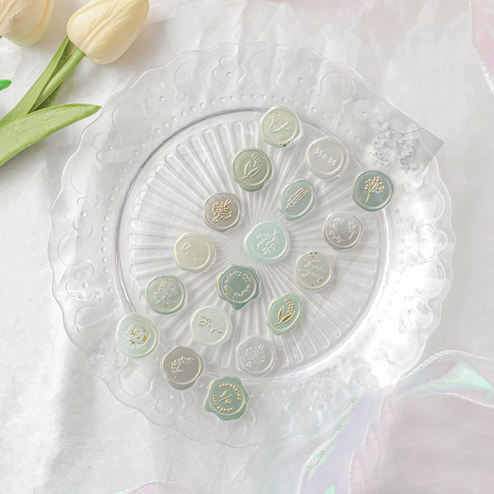 18pcs Vintage Wax Seal Stamp Stickers DIY Scrapbooking Journal Planner Decorations Envelope Plastic Sealing Wax Labels