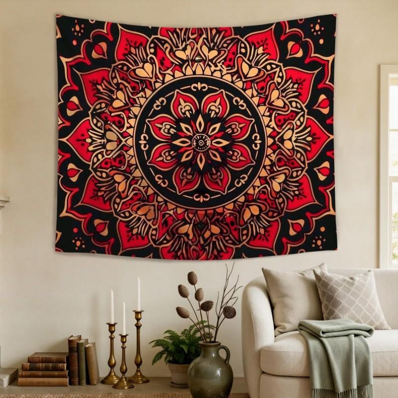 Bohemian Style Polyester Fiber Tapestry Bedroom Living Room Decoration Art Wall Hanging Home Decoration Room Decoration