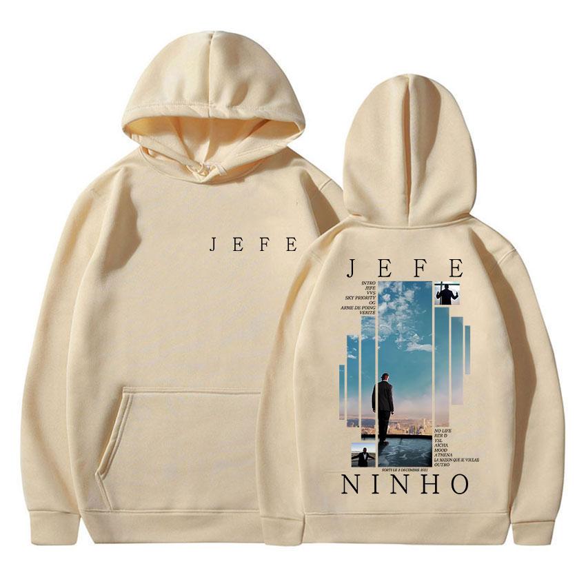 Rapper Ninho Jefe 2025 Album Merch Kapuzenpullover Unisex Hip Hop Gothic Langarm Sweatshirt Lässig Übergroß Fleece Hoodies Streetwear
