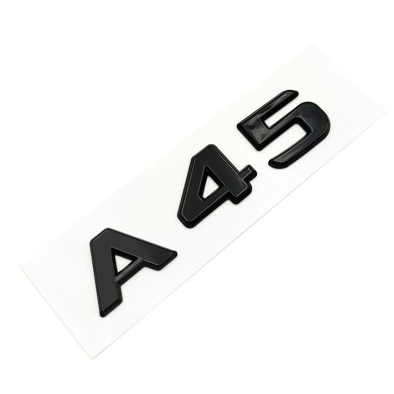 3d ABS Black A 45 Logo A45 Emblem Letters Sticker Nameplate Car Trunk Badge For A45 Accessories