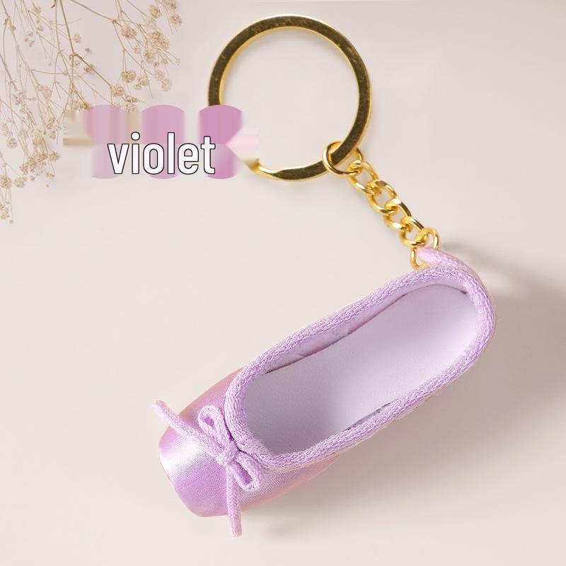 Ballettschuh-Anhänger: Handgefertigter Satin-Spitzschuh-Anhänger Schlüsselanhänger