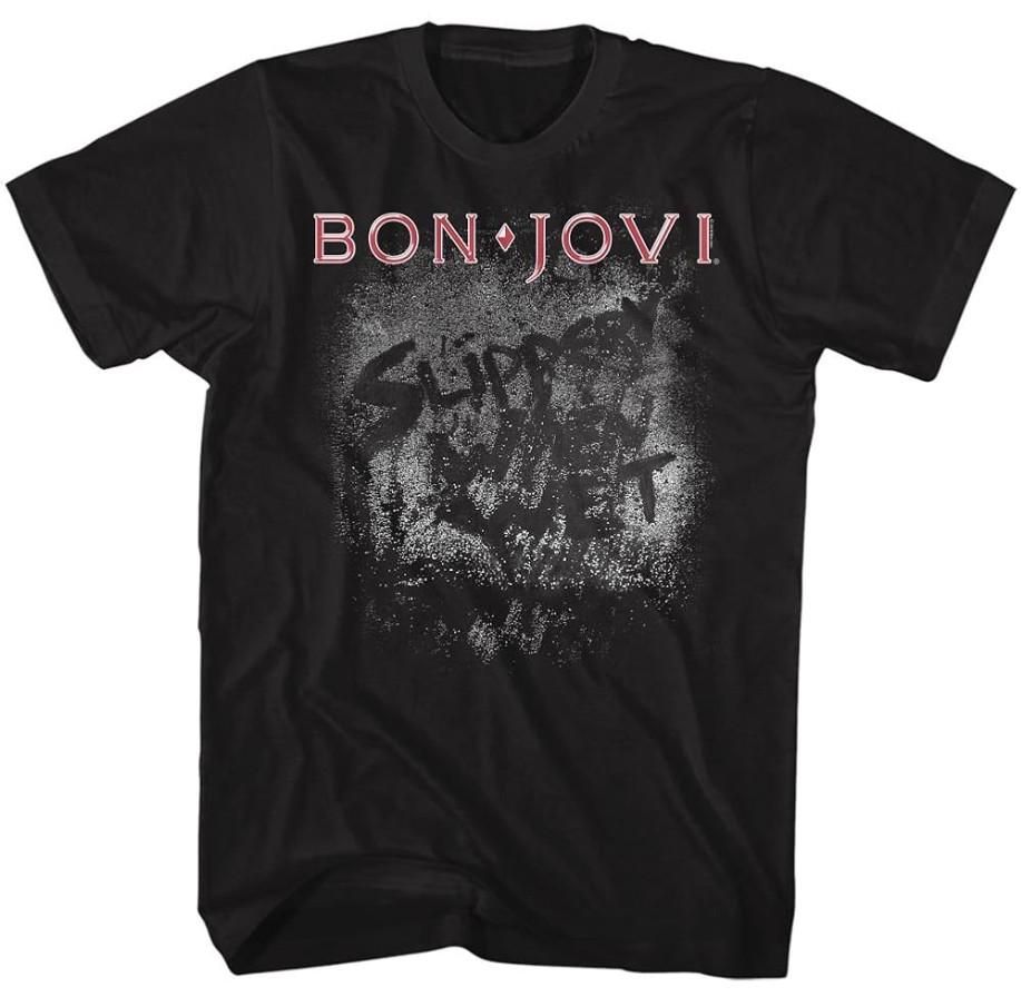 Bon Jovi Slippery When Wet Album Cover T-shirt size S-5XL XXL