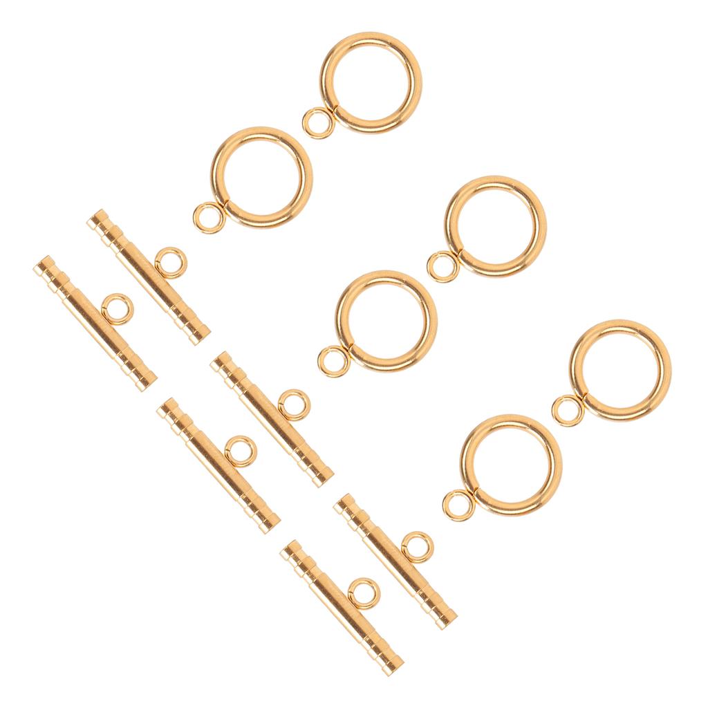 Runde knepplåser i rustfritt stål T-stanglåser for DIY halskjede armbånd smykker gull