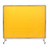 Welding Screen with Frame, 6' x 8' Welding Curtain Screen, Flame-Resistant Vinyl Welding Protection Screen on 4 Swivel Wheel (2 Lockable), Moveable &