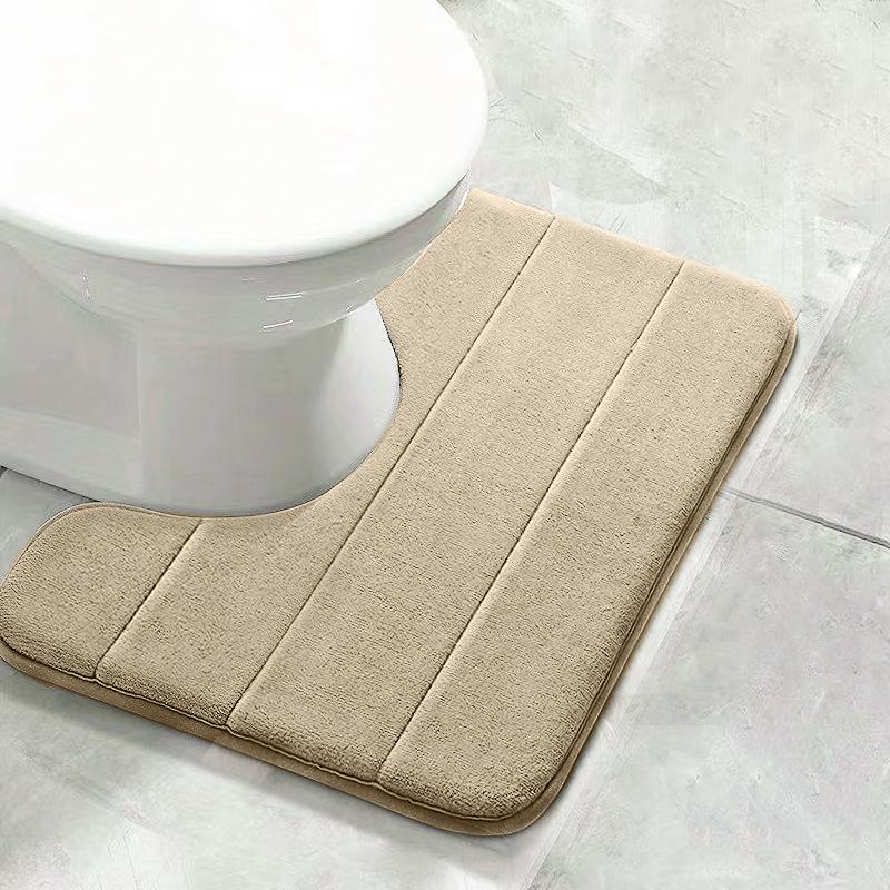 Coral Velvet Bathroom Mat Toilet Kitchen Drying Pad Anti-skid Bathtub Foot Mat Bath Floor Mat Absorbent Sink Pad Entrance Rug