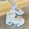 Fashion Summer High Platform Women Sandals Buckle 10CM Wedges Bling Shoes Fashion 2025 Outside Chunky Sandals Beach Casual Slides Woman