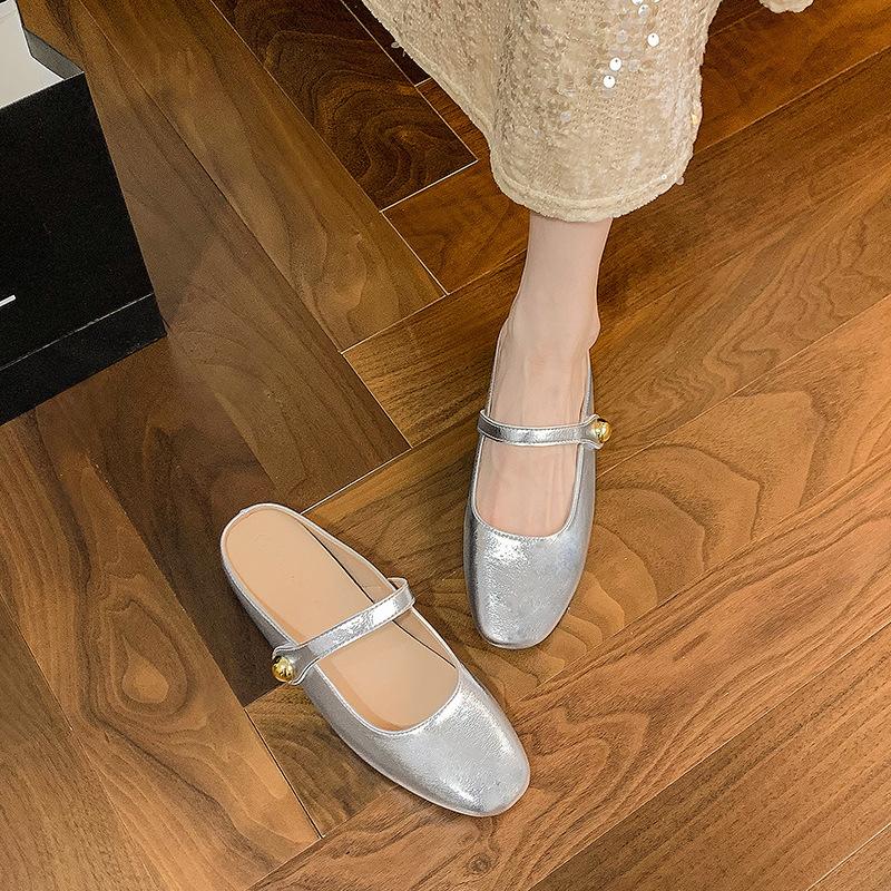 

Inner heightening bag head half slippers women s summer outer wear new temperament single shoes cool slippers 3233 32 срібний