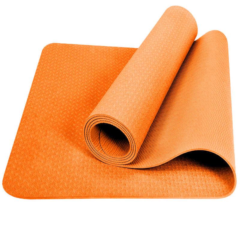 Odorless Non-Slip 6mm TPE Solid Color Yoga Mat for Fitness
