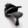 Luxuriöse Damen-Sommersandalen Elegante Schwarze Spitz zulaufende High Heels Büro-Damenschuhe Kreuzschnallenriemen Modisches Schuhwerk