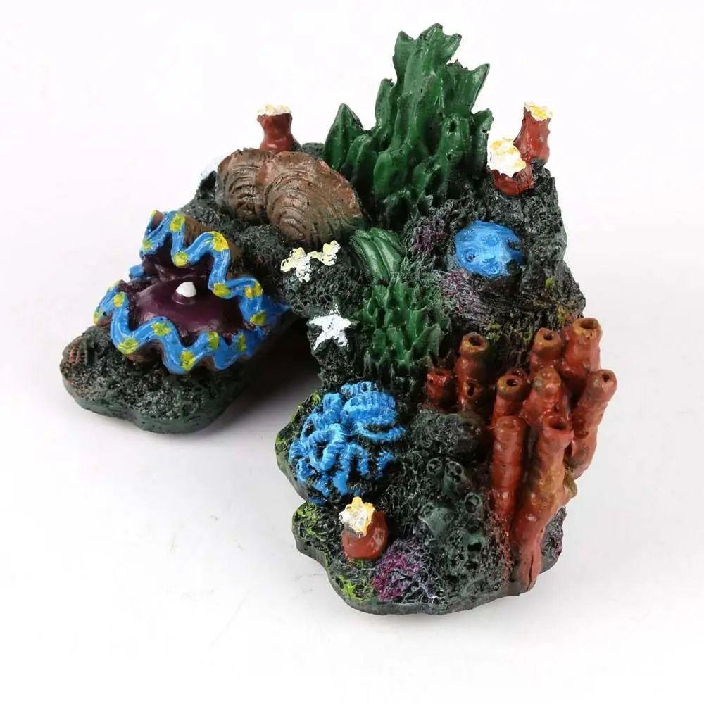 Creative Resin Fish Tank Scenery Ornament Realistic Background Decor Resin Coral Plant Vivid Aquarium Decoration