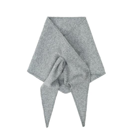 Women Knitting Shawl Wrap Solid Color Triangle Striped Knotted Poncho Blanket Autumn Winter Universal Size Scarf Cardigan