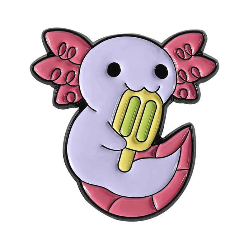 

Cute Axolotl Enamel Pin Marine Creatures Cartoon Animal Brooches Lapel Backpack Badge Jewelry Decoration Gifts For Kids Friends