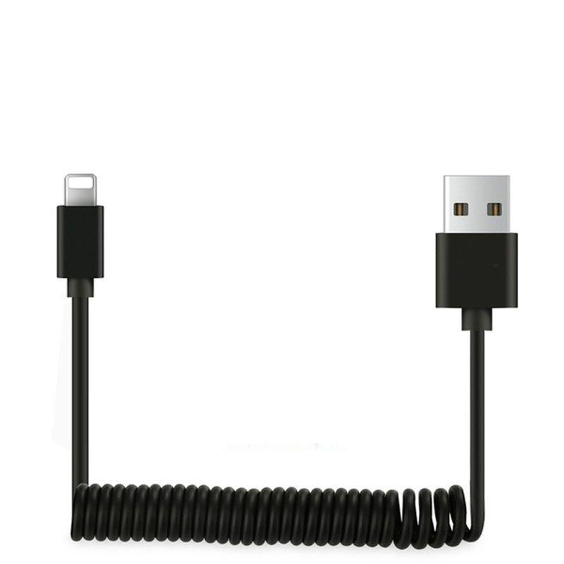

Retractable Charging Spring Cable Data For Iphone Flexible Elastic Stretch Usb 1.6m
