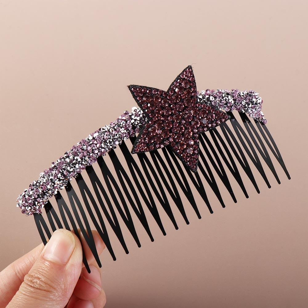 Teeth Invisible Extra Hair Holder Acrylic Extra Hair Holder Rhinestone Star Hair Comb  Children