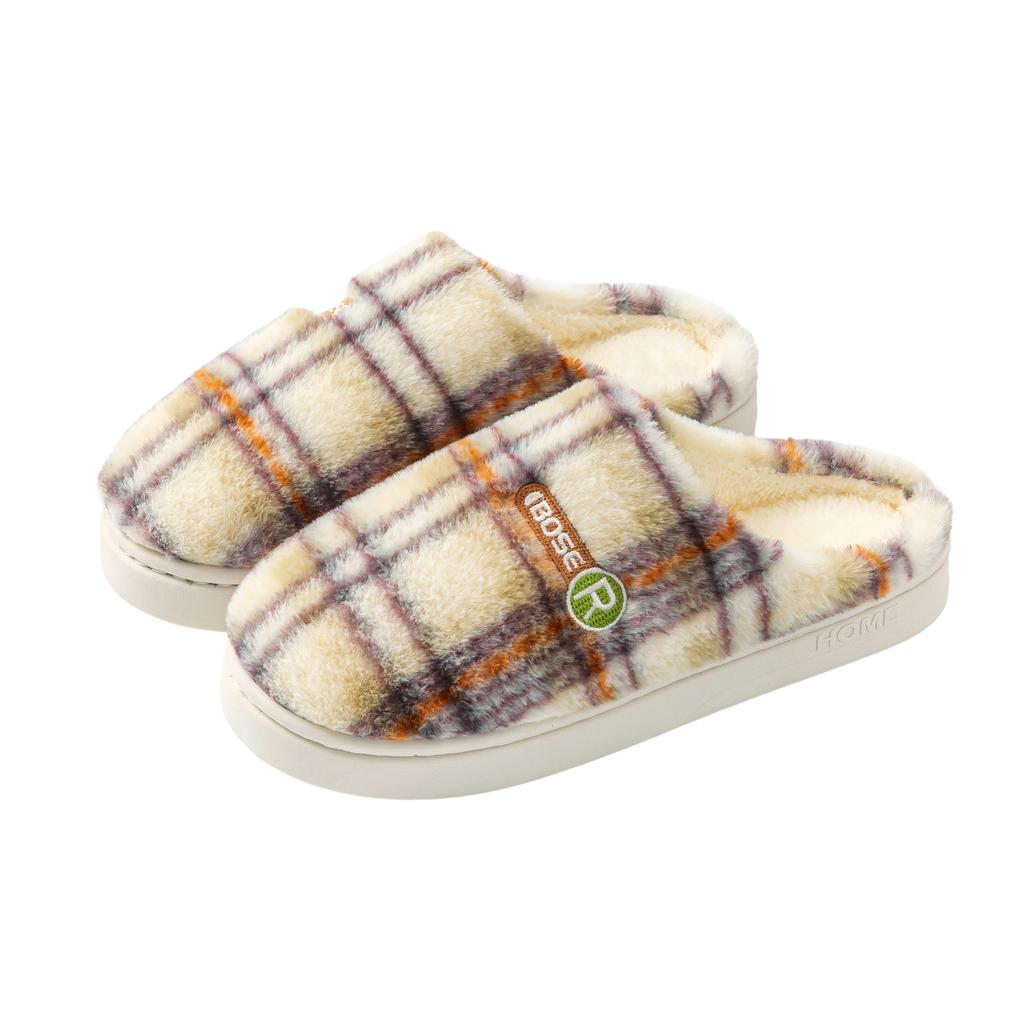 Cotton Slippers Autumn and Winter, Simple Coil Side Standard Couple Indoor Home Velvet Thick-soled Warm Cotton Shoes