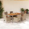 VidaXL Garden Dining Set and Cushions 7pcs Beige Rattan Acacia, Outdoor Dining Set, Furniture of 3278642