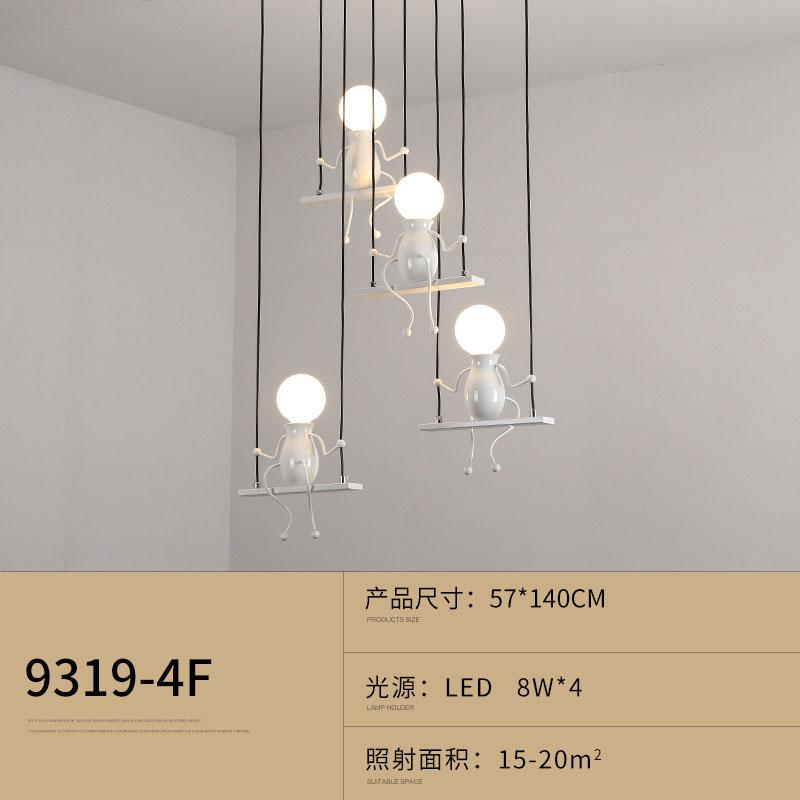 E27 Cartoon Little Man LED Pendant Lamp Creative Swing People Pendant Ceiling Lamp Kids Baby Children‘s Room Chandelier Decor