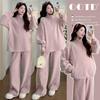 In-Stock Winter Maternity Wear: Thickened, Loose, Double-Sided Coral Fleece Set - 2025 Korean Style Casual Maternity Outfit