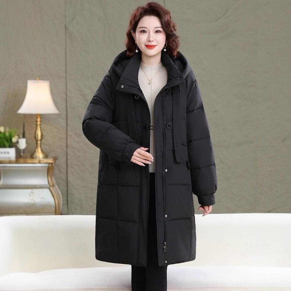 Mom winter padded jacket medium and long new middle-aged and elderly autumn and winter down padded jacket large size padded jacket women