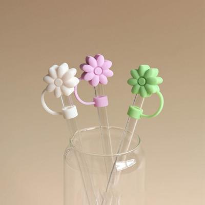 Reusable Drinking Dust Cap Cup Accessories Straw Tips Cover New Silicone Straw Plug  Bottle