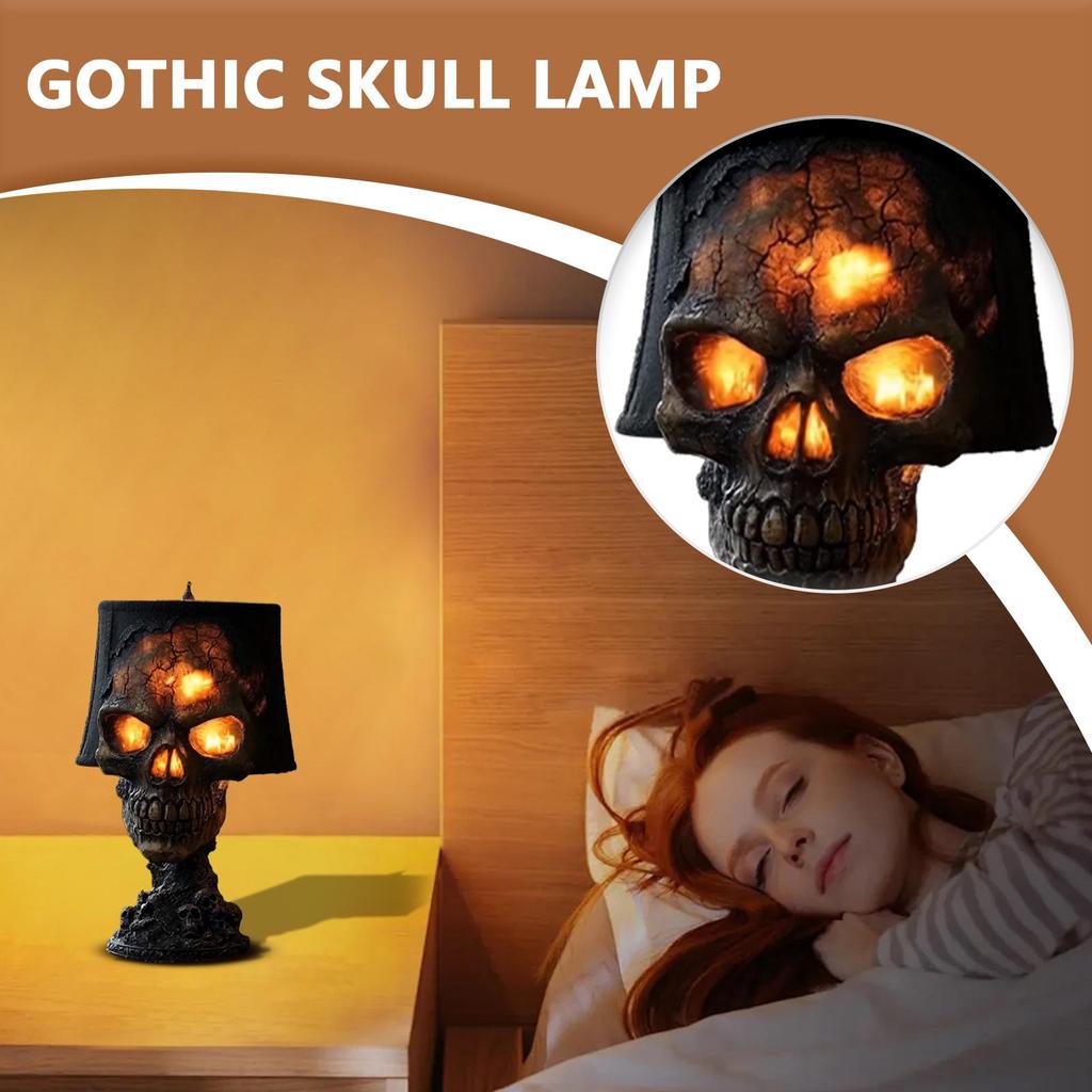 Halloween Gothic Skull Lamp Volcanic Stone Skull Lamp Skeleton Halloween Decorations Skeleton Halloween Gothic Skull Lamp