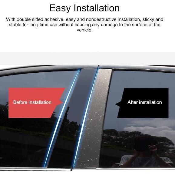 6pcs Pillar Post Decal Trim, Gloss Black Side Door Window Cover Trim Replacement for Charger (Charger 2011-2021)