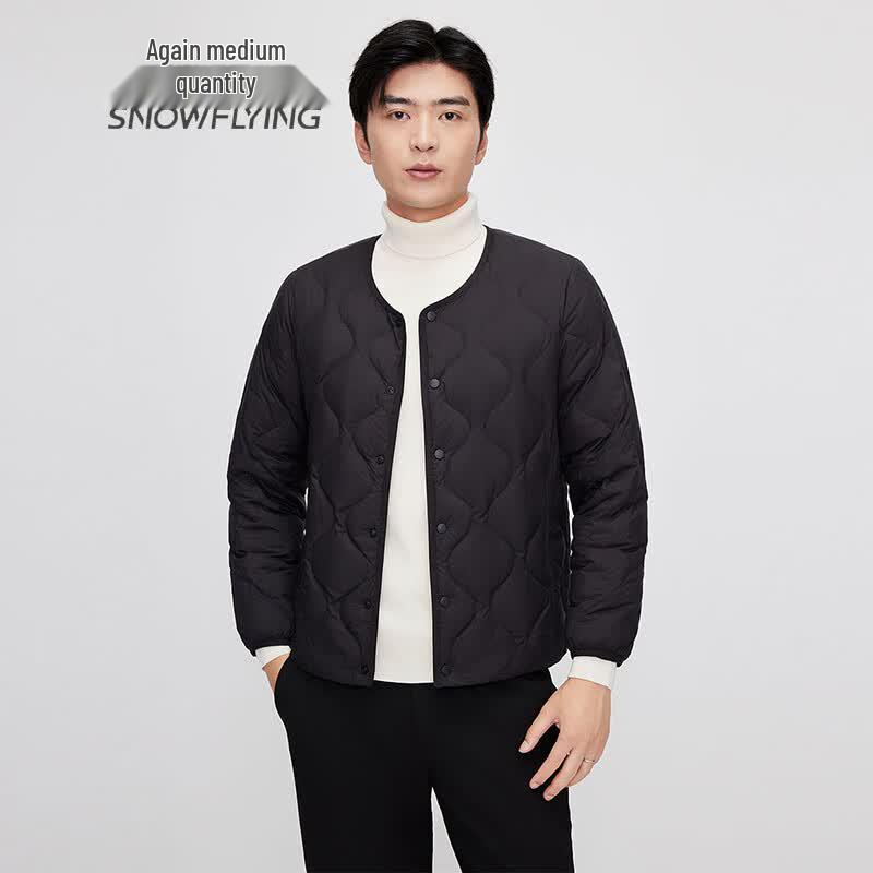 SNOWFLYING Men s Lightweight Round Neck Down Jacket 180/96A
