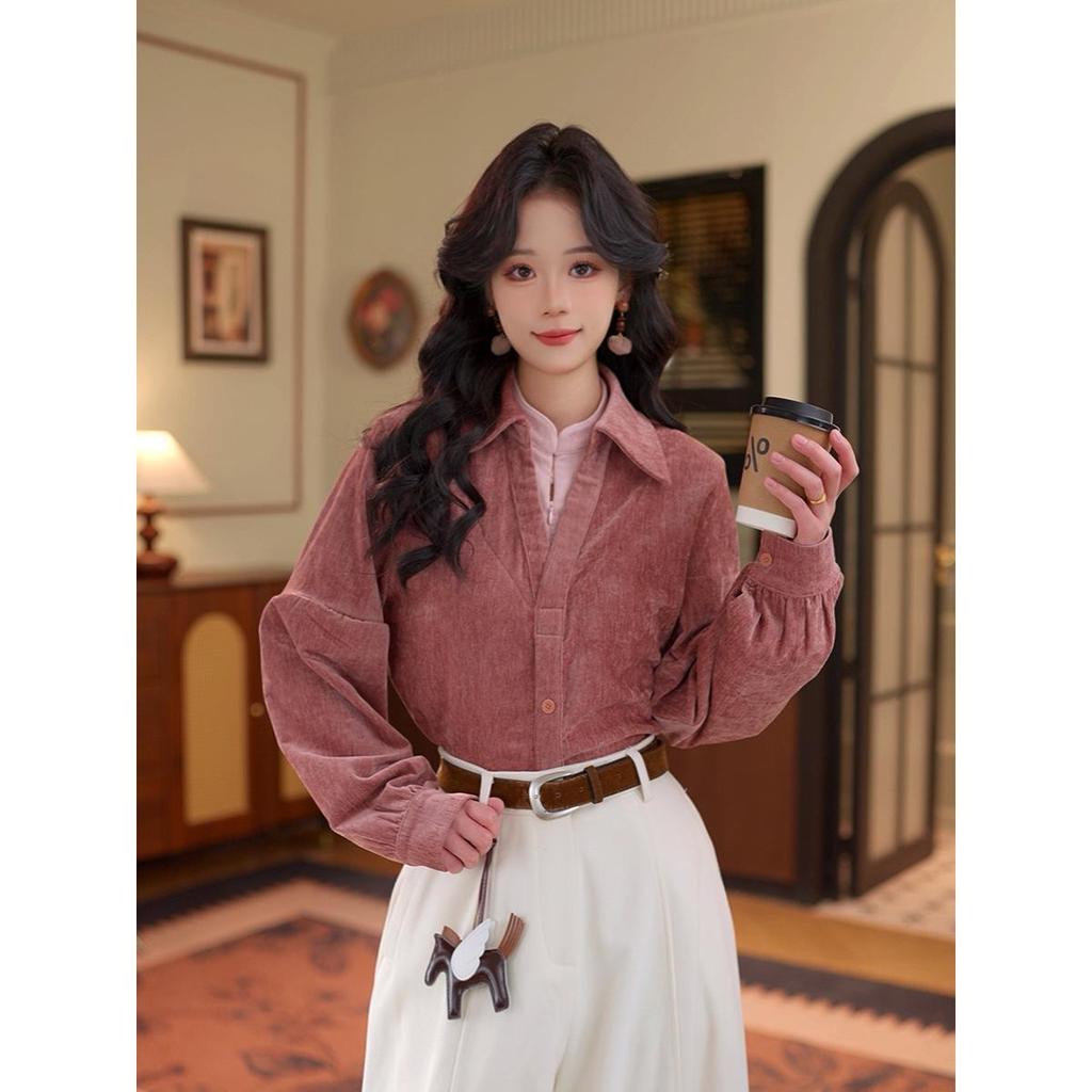 Zhi Ying Women's Thickened Casual Long Sleeve Winter Shirt #G14883