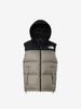 North Nuptse Down Size S [The Face] Vest, Mushroom/Black,