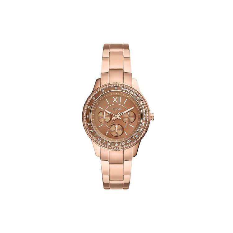 Fossil Stella Series Watch Quartz Movement Stainless Steel Strap Brown Dial 50m Water Resistant Women watches ES5109 Tan Watch Dial