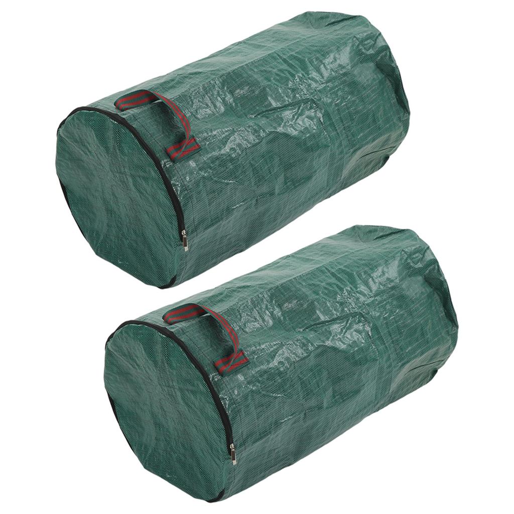 2Pcs Garden Waste Bags Green Reusable Anti Corrosion Heat Resistant Leaf Collection Bag with Handle 272L 72Gal 67x76cm