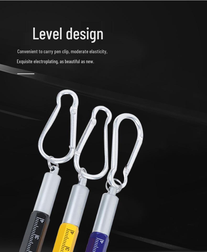 6-in-1 Multifunctional Tool Pen - Metal Ballpoint, Phillips Screwdriver, Ruler, Keychain, Customizable