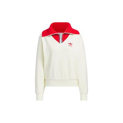 Originals Women's X Feifei RUAN Half Zip Sweatshirt White Red JE1606