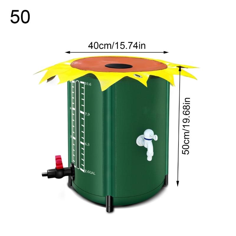 Multipurpose Foldable Water Storage PVC Bucket 13 Gallon Capacity Outdoor Camping Gardening Rain Collection Container
