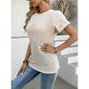 Summer Short Sleeve Thin Hollow Out Women Blouse O Neck Casual Simple Slim Fit Office T Shirt Ladies Fashion Elegant Solid Color Basic Tops Clothes