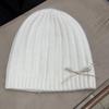 Rabbit fur knitted hat women's autumn and winter bow decoration sweet thermal hat outdoor headgear