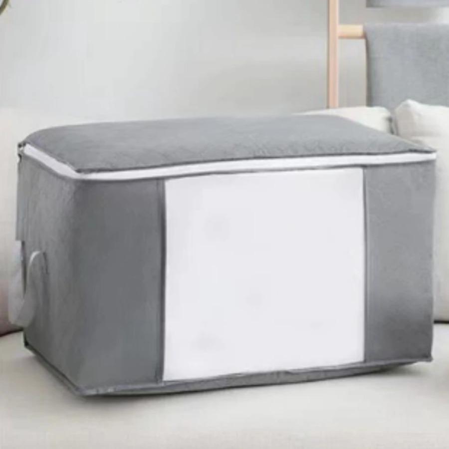 Large plastic storage bag organizer Multi-purpose rectangular wardrobe container suitable for bedding, blankets, and clothing