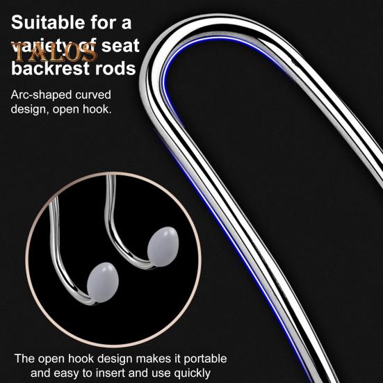 4Pcs Car Seat Headrest Hook Heavy Duty Stainless Steel Multifunctional Universal SUV Auto Seatback Mount Organizer Hanger Car Interior Accessories