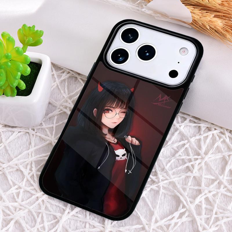Anime Girl Mask Phone Case for iPhone 17 Air 16 15 11 12 14 13 Pro Max Shockproof Cover