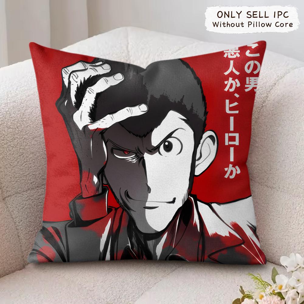 A-Arsene Lupin The Third Cushion Cover Silky Short Plush Invisible Zipper Dustproof Sofa Pillow Case For Home Decor
