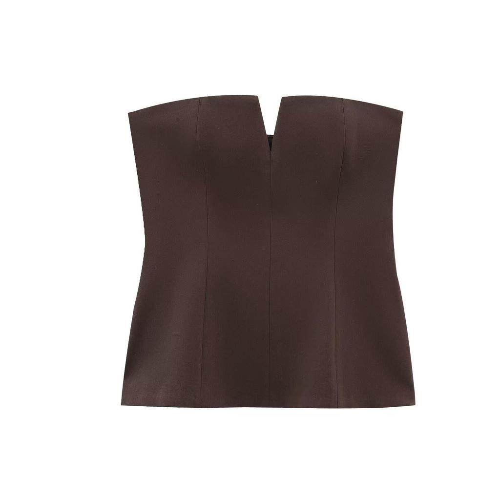 2025 Frühling Damen Europäisch & Amerikanisch Trägerloses Slim-Fit Top