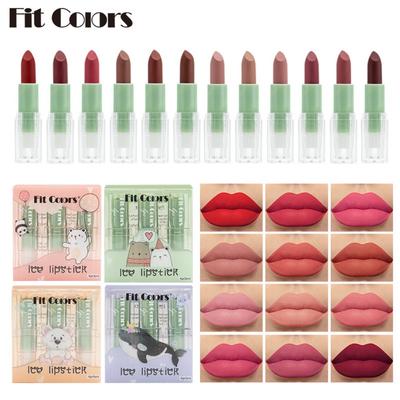Fit Colors Ice Cubes Lipstick Three Sets of Matte Fog Easy To Color Lipstick Red Suit