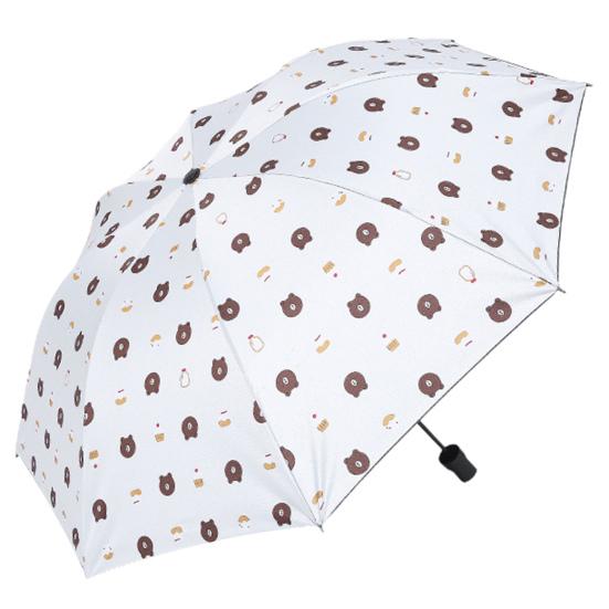 Parasol składany parasol przeciwsłoneczny anty-uv wiatroszczelny wodoodporna ochrona przed słońcem gruby antykorozyjny nadruk z niedźwiedziem kreskówkowym ochrona przed deszczem