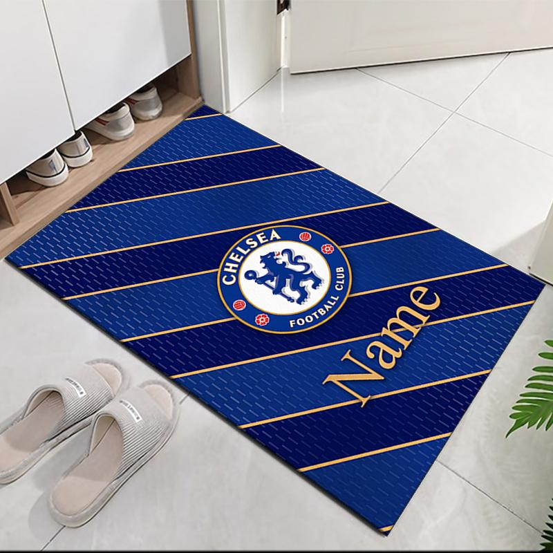 Custom Name Chelsea Football Club Printed Carpet Rug For Office Chair Living Room Bedroom Kitchen Room Decor Gifts