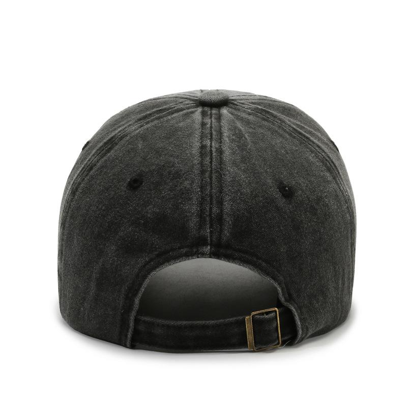 Matching Washed Denim Baseball Caps – Embroidered Letter Design, Korean Streetwear Style for Him & Her