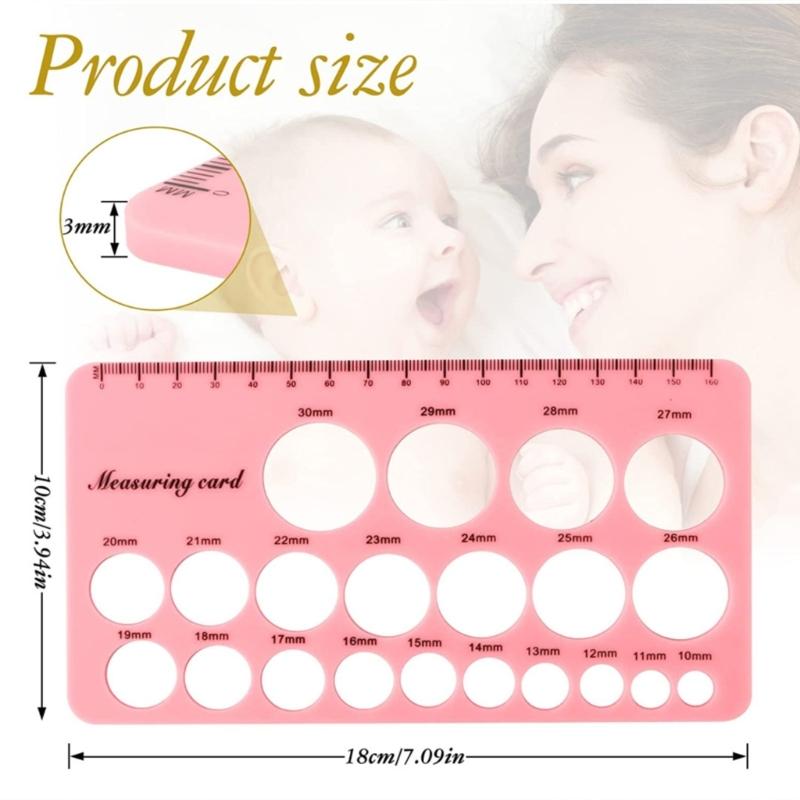 Zacht Food Grade Siliconen Meetinstrument Voor Bepaling van de Tepelmaat Met Dubbele Centimeter- en Inch-schaal