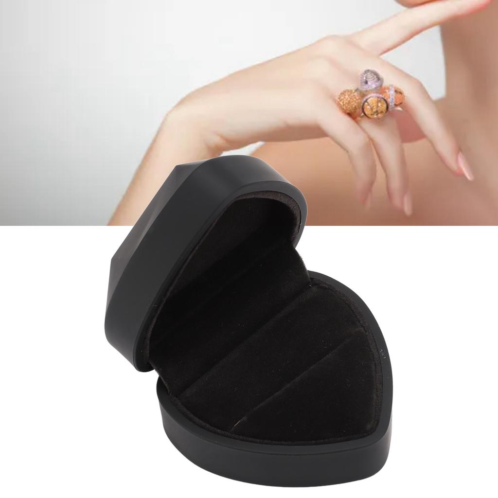 Box LED Heart Shaped   Box Waterproof Exquisite   Case Romantic Decorative Jewellry Display Box for Proposal Engagement Wedding